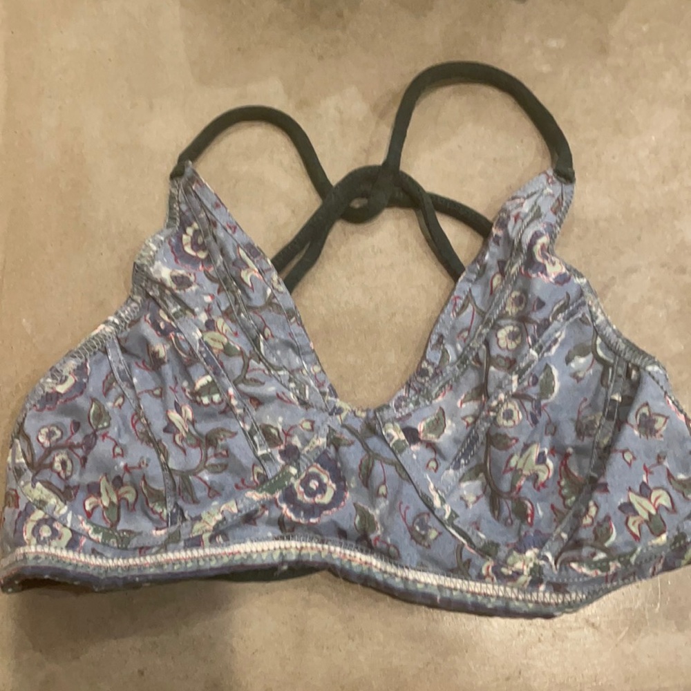 Blue Floral Block Printed Bralette